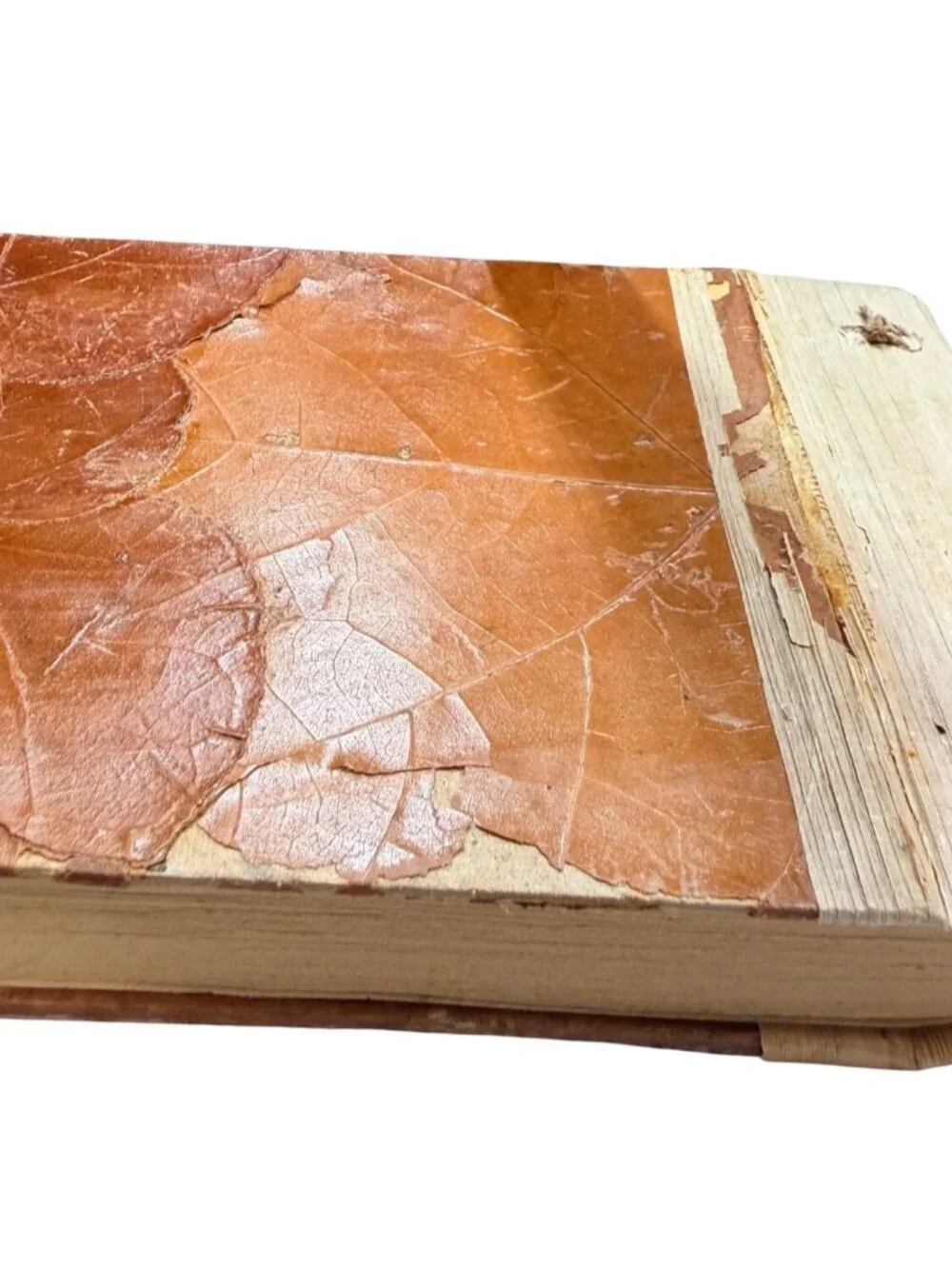 Handmade Natural Leaf Journal, Vintage Eco-Friendly Leather Look Scrapbook, Real